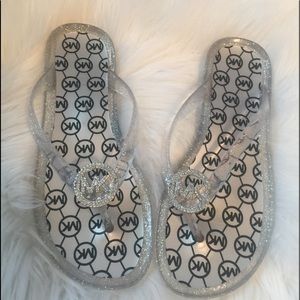 Girls Michael Kors Clear Sparkly Sandals